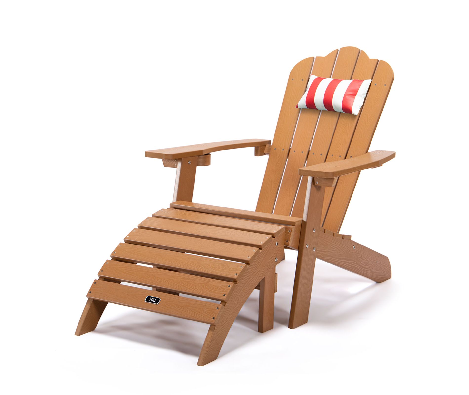 Dexmalle Brown Patio Chair with Cup Holder and Pull out Footrest