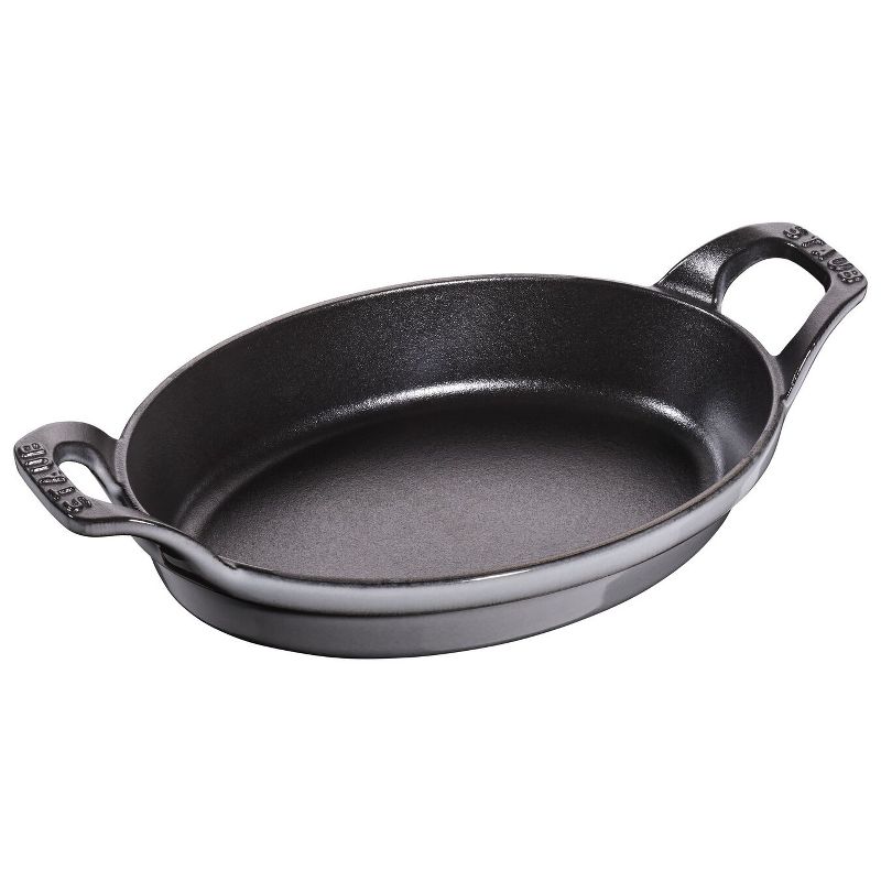 STAUB Cast Iron 8-inch x 5.5-inch Oval Gratin Baking Dish, 1 of 5