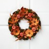 Northlight Flowers and Gourds Pine Cone Artificial Fall Harvest Wreath - 13.25" - 2 of 4