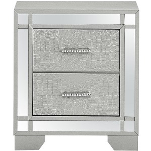 Vynxaria Silver Champagne Accent Table, 26"H x 23"W x 17"D, No Assembly Required, Sturdy Materials, Multi-Use for Drinks/Decor - 1 of 4