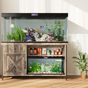 Aquarium Stand - Heavy Duty Fish Tank Stand with Power Outlets & LED Lighting - 1 of 4