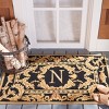 Monogram MON219 Hand Hooked Outdoor Door Mat - Black - 2'6"x4' - Safavieh - 2 of 2