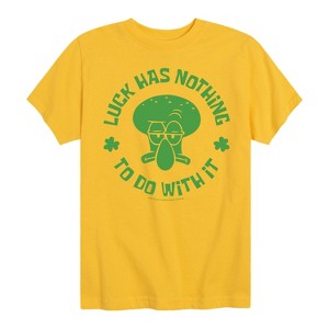 Boys' - SpongeBob Squarepants - Squidward Luck Short Sleeve Graphic T-Shirt - 1 of 4