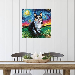 iCanvas Tri-Color Corgi Night by Aja Trier Canvas Print Wall Art - 1 of 3