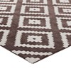 Modway Alika 8x10 Area Rug - Abstract Diamond Trellis Pattern in Beige and Gray, Soft Polypropylene Low Pile Weave - 2 of 4