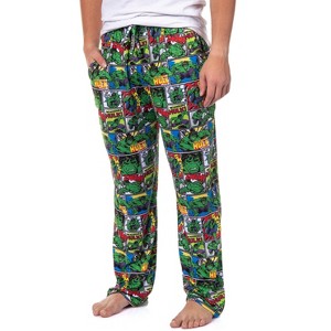 Marvel Mens' Comic Classic Character The Incredible Hulk Sleep Pajama Pants Multicolored - 1 of 4