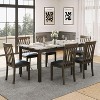 AMERLIFE 71" Faux Marble Dinner Table with 6 PU Leather Upholstered Chairs, Brown - 3 of 3