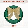 Syemin Wreaths 24" Outdoor Christmas Wreath Decoration, Lighted Metal Wreath for Front Door Gate Wall Indoor Outdoor Holiday Party, Green, 5"*24"*24" - 3 of 4