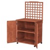 HardwoodPotting Table With Storage - Brown - Leisure Season - image 2 of 4