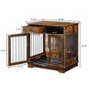 32Inch Dog Crate Wooden Lockable Dog Kennel with Removable Tray and Storage Drawer Indoor Dog Crate Furniture End Table Pet Cage Rustic Brown - 4 of 4