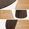PexFix 46" Modern Round Dining Table Set with 4 Upholstered Chairs Walnut Textured Wood Top Pleated Pedestal Base Beige Seats for Kitchen Dining Room - 4 of 4