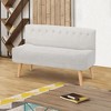 Vintage Linen-Look Loveseat - Upholstered Fabric Sofa with Wooden Legs, Compact Seating Furniture for Small Spaces, Living Room, Bedroom, Game Room - 2 of 4