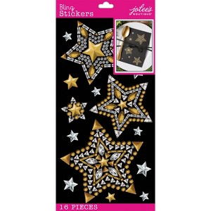 Jolee's Boutique Themed Stickers - Clear Gold Stars Bling, 16pcs - 1 of 1