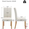 Heavy Duty Modern Fabric Upholstered Dining Chairs Set of 2 Ergonomic Curved Back Wood Legs 265lbs Capacity - 2 of 4
