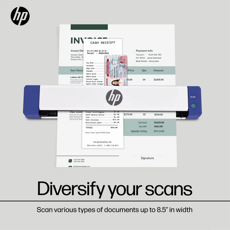HP USB Document Scanner & Photo Scanner for 1-Sided Sheetfed Digital Scanning, 2 of 9
