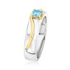 Ross-Simons 0.30 Carat Swiss Blue Topaz Ring in Sterling Silver and 18kt Gold Over Sterling - 3 of 4