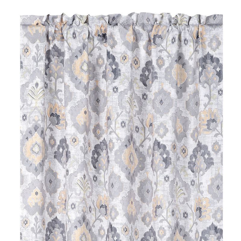 Kate Aurora Contemporary Influencer 2 Piece Water Color Damask Medallion Rod Pocket Window Curtain Panels, 3 of 7