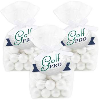 Big Dot of Happiness Par-Tee Time - Golf - Birthday or Retirement Party Clear Goodie Favor Bags - Treat Bags With Tags - Set of 12