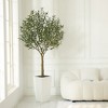 DR.Planzen 5-8FT Adjustable Artificial Olive Tree - UV Resistant Fake Plant in 15.7-22.7" Tall Planter (B/W/Coffee) for Indoor/Outdoor - 2 of 4