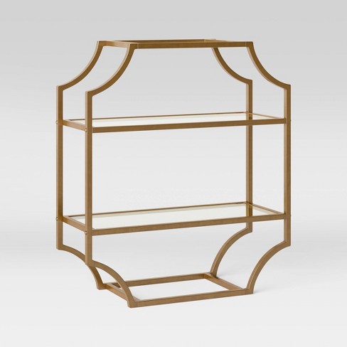 Metal Glass Wall Cabinet Brass, Curved Glass Wall Shelves