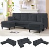 Mjkone Corduroy U-Shape Modular Convertible Sectional Sofa Couch,Upholstered 4-Seater Sofa with Movable Ottoman - 2 of 4