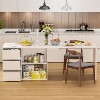 Famapy White Kitchen Island With Storage Wood Kitchen Prep Table Stationery Storage Cabinet - 2 of 4