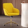 ALEXOUN Velvet Swivel Home Office Chair,Height Adjustable Upholstered Vanity Chairs with Gold Base,Ergonomic for Office,Bed Room,Small Space - 4 of 4