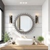 SEVOBAL Wall Mirror Hanging Gear Design Vintage Round Mirrors Wall HD Reflection Large Mirror Big Mirror Bedroom Entryway, Gray, 33.86"*33.86"*2.95" - 3 of 4