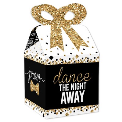 Big Dot of Happiness Prom - Square Favor Gift Boxes - Prom Night Party Bow Boxes - Set of 12