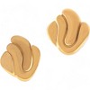 Anna-Kaci Women's Gold Tone Sculptural Swirl Stud Earrings Bold Modern Chic Design- Gold - 4 of 4