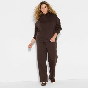 Women's Oversized Bubble Hem Hooded Sweatshirt - Wild Fable™ - 1 of 3