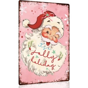 Vintage Christmas Wall Decor,Chrismas Santa Claus Decoration,Christmas Pink - 1 of 4