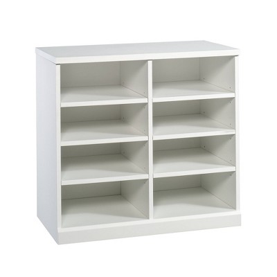Craft Pro Series Open Storage Cabinet White - Sauder: Adjustable Shelves, Melamine Surface