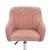 VECELO Velvet Accent Chair, Swivel Vanity Office Chair with Gold Base, Adjustable Height Makeup Desk Chair with Wheels - 4 of 4