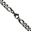 Chisel Stainless Steel Brushed and Polished Black IP-plated 7.5mm 22" Figaro Chain Necklace - 4 of 4