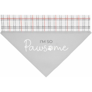 Pavilion Gift Company - I'm So Pawsome - 12" x 8" Canvas Slip on Pet Bandana - Pet Toy - 1 of 4