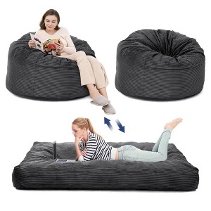 Bean Bag Chair for Adults Teens, Convertible Bean bag Bed from Bean Bag to Mattress for Home Living Room Bedroom - 1 of 4