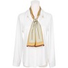 INSPIRE CHIC Women's Satin Striped Contrast Color Skinny Long Hair Ribbon Neck Scarves 1 Pc - 2 of 4