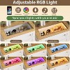4 Drawer Nightstand Cabinet with Night Light - White Drawer Dresser with LED Strip and Visible Glass Table-top for Bedroom - 3 of 4