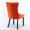Kumasinova Set of 2 Upholstered Velvet Dining Chairs with High Backrest, Solid Wood Kitchen Chairs with Decorative Rivets, Modern Armless Chairs - 2 of 4