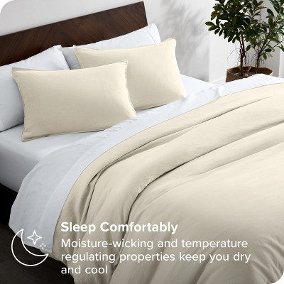 Natural Linen Full/Queen Duvet Cover Set with Pillow Shams