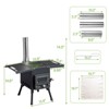 Karl Home | 40 in. Black Metal Patio Round Fire Pit with Grill - 2 of 4