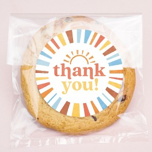 Big Dot of Happiness Here Comes the Son Thank You Stickers & Clear Cookie Bags, Cellophane Treat Bags 4.25x7 Inches, Boho Sunshine Party Favor - 25 Ct - 1 of 4