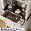 Multi-Functional ¨C Elegant Pantry Coffee Bar Cabinet for Tall Kitchen Storage with Adjustable Shelves, Glass Doors & Drawer ¨C Ideal for Dining Room - 4 of 4