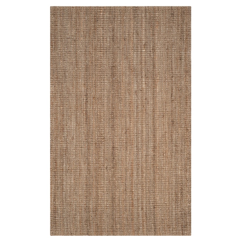 5'x8' Solid Woven Area Rug Natural/Gray - Safavieh