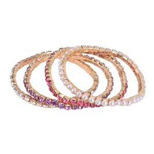FAOabulous by FAO Schwarz Girls 4pk Stretch Rhineston Bracelet Set - 1 of 2