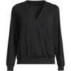 Lands' End Women's Long Sleeve Lightweight Jersey Surplice Blouse - 3 of 3