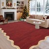Washable Rug Modern Scalloped Rug Non Slip, Neutral Indoor Carpet - 4 of 4