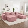 GDFStudio Loris Modern 3-Seat U-Shape Sectional Sofa with 3 Pillows and 2 Movable Ottomans - 4 of 4