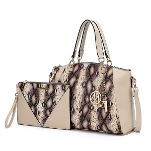 MKF Collection Addison Snake Embossed Women’s Tote Bag with matching Wristlet Pouch by Mia K - 1 of 4